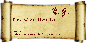 Macskásy Gizella névjegykártya