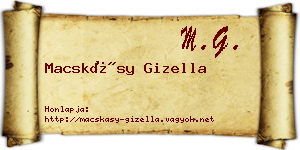 Macskásy Gizella névjegykártya