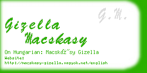 gizella macskasy business card